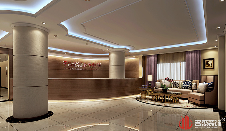 休闲会所二楼大厅装修设计